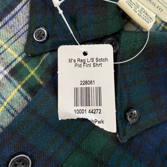 L.L. Bean Scotch Plaid Colorblock Flannel Shirt Adult XL Blue Green Blackwatch - Picture 9 of 16